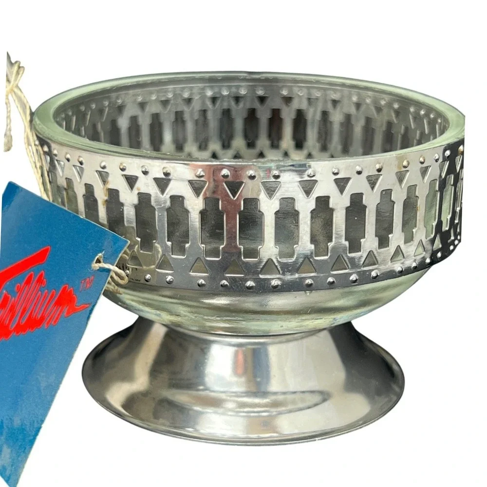 Jam Server Towle Trillium Glass Insert Spoon Mid Century Condiment Dish Gift